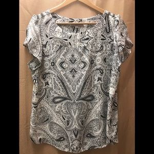 Loft Black & White Paisley Shirt